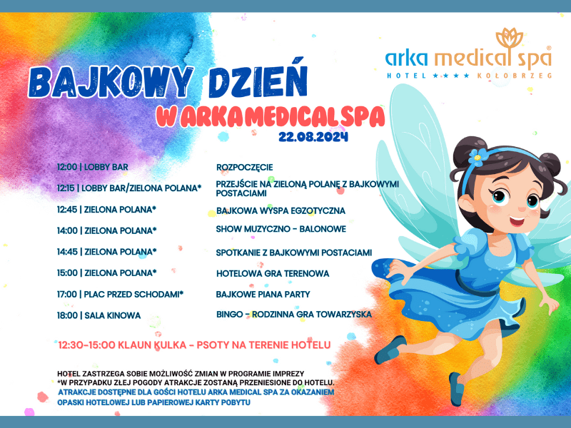 Bajkowy Dzień w Arka Medical Spa – program